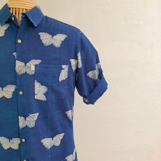 BUTTERFLIES  IN INDIGO (Full Sleeves)