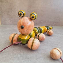 Load image into Gallery viewer, WIGGLES the caterpillar pull toy

