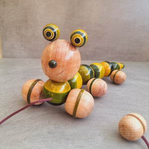 WIGGLES the caterpillar pull toy