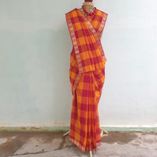 Load image into Gallery viewer, CHETTINAD CHECKS ~ red yellow
