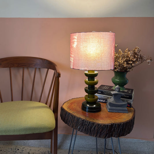 BLOOM GREEN ~ 10" MAUVE SHIBORI SHADE