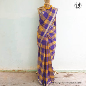 CHETTINAD ~ PURPLE YELLOW CHECKS