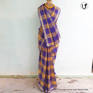 CHETTINAD ~ PURPLE YELLOW CHECKS