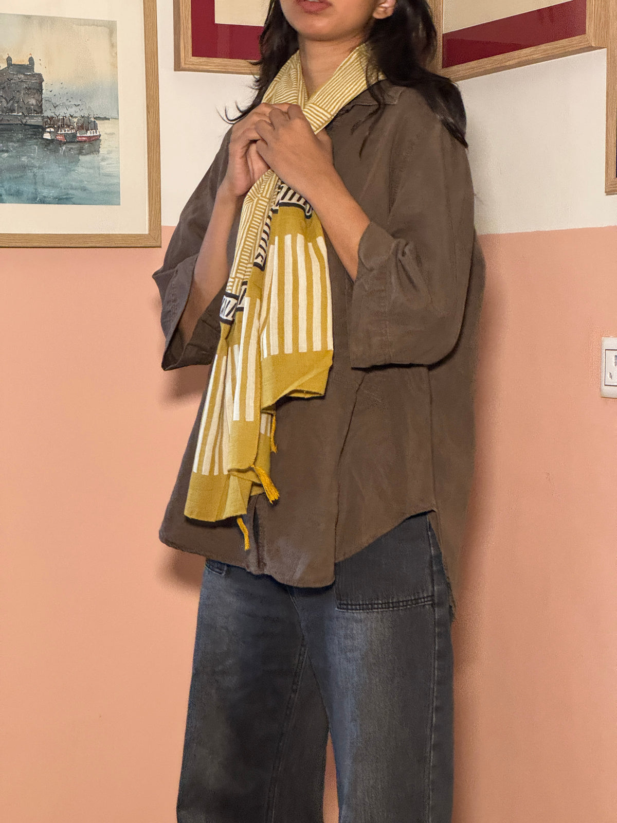 BAGRU COTTON STOLE Crisscross
