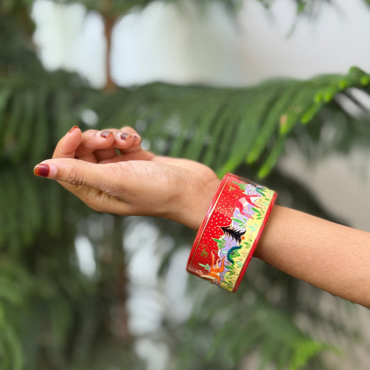 NAQQASHI DVITIYA THIN JUNGLE PEACOCK RED/2.4