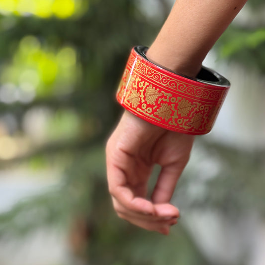 NAQQASHI DVITIYA THIN RED CHINAR GOLD/2.4