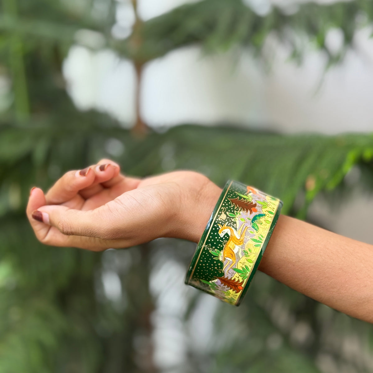 NAQQASHI DVITIYA THIN JUNGLE PEACOCK GREEN/2.4