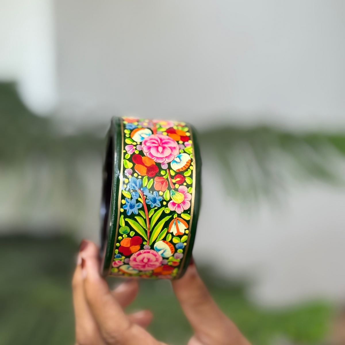 NAQQASHI DVITIYA THIN GREEN FLORALS /2.4