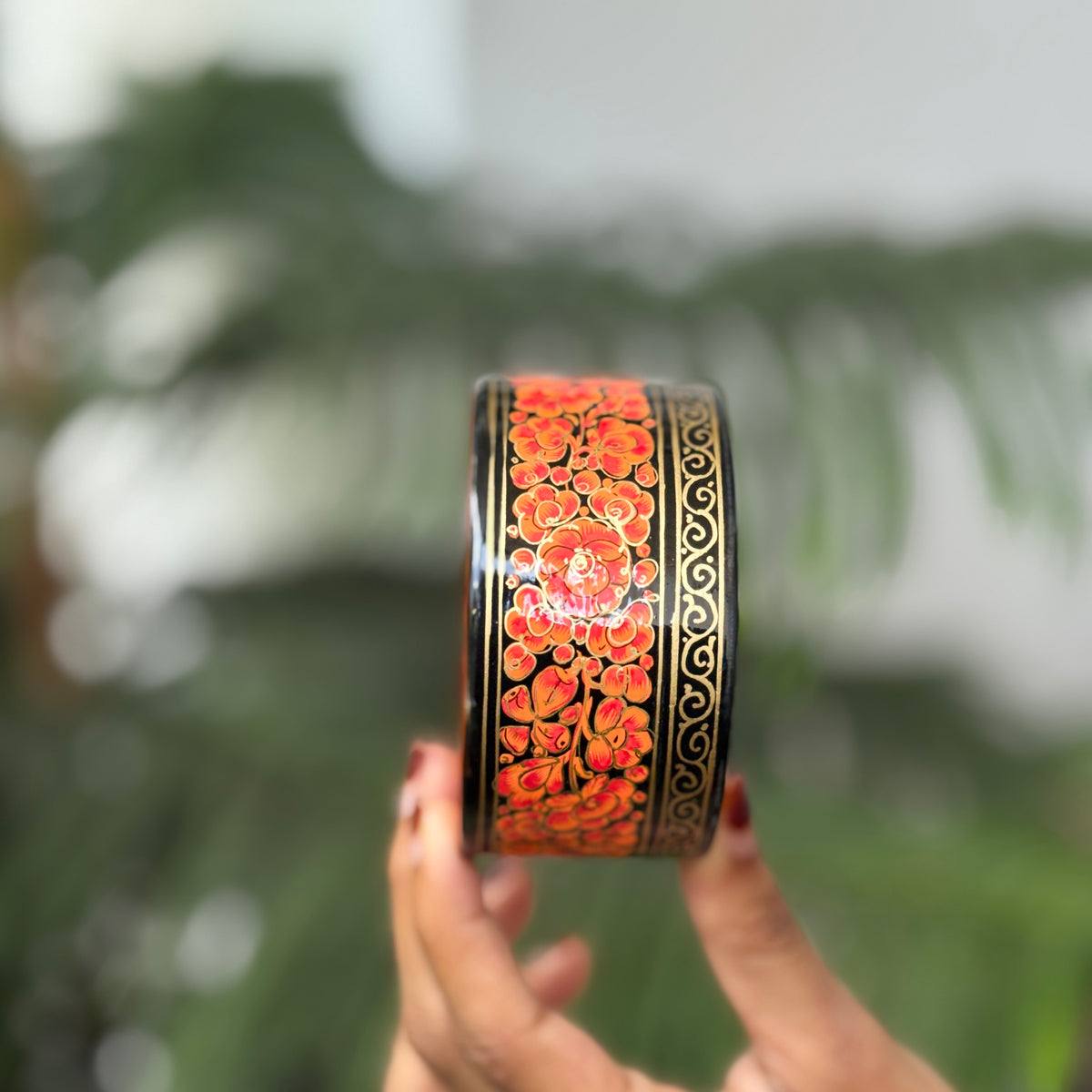 NAQQASHI DVITIYA THIN ORANGE GOLD FLORALS  /2.4