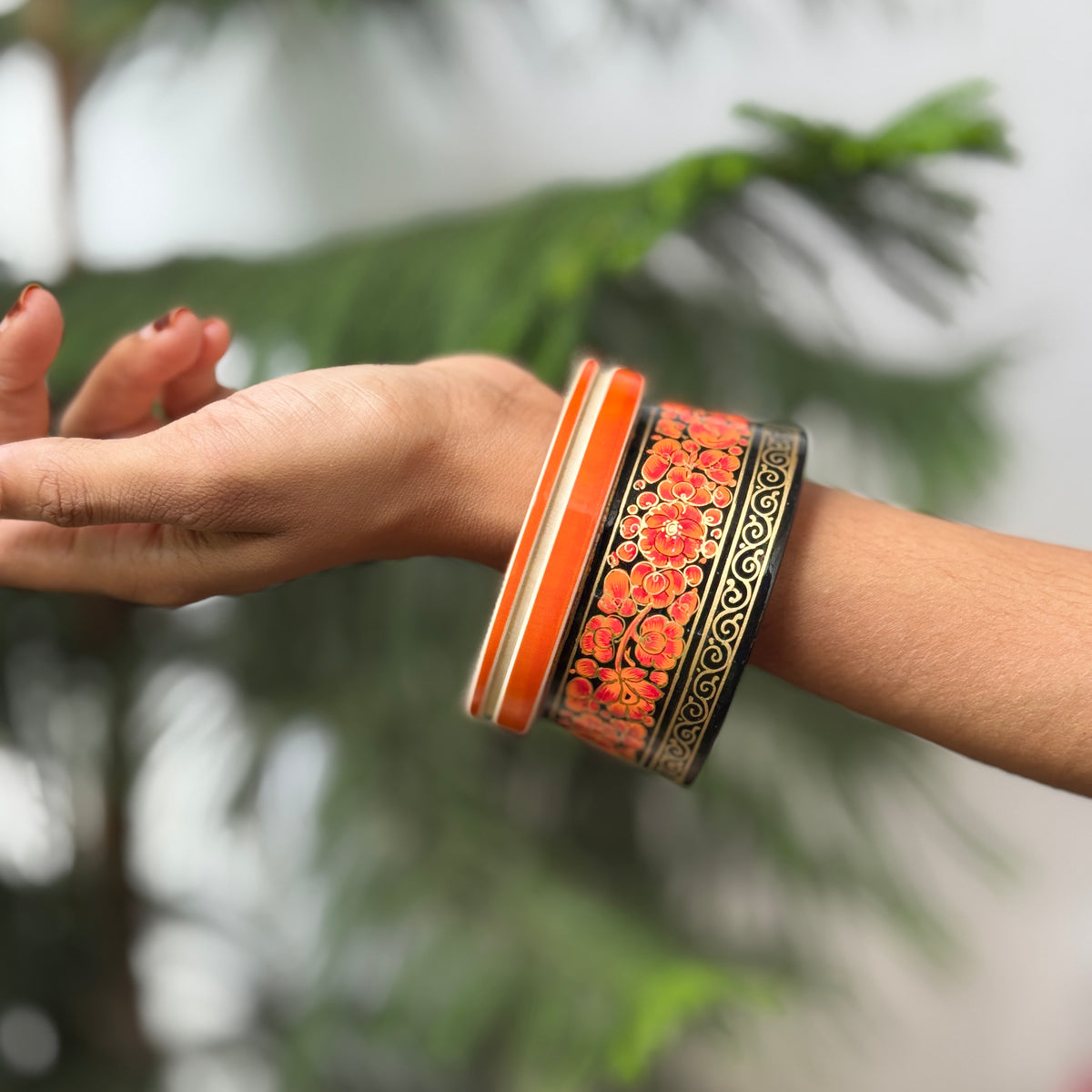 MALHAR NAQQASHI ORANGE FLORALS 2.4