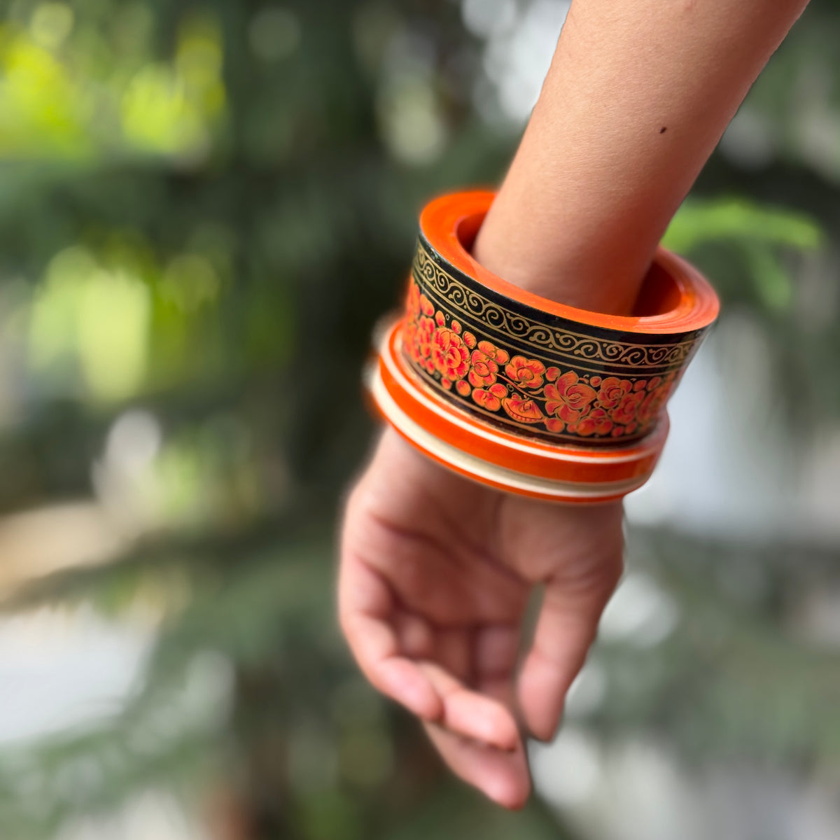 MALHAR NAQQASHI ORANGE FLORALS 2.4