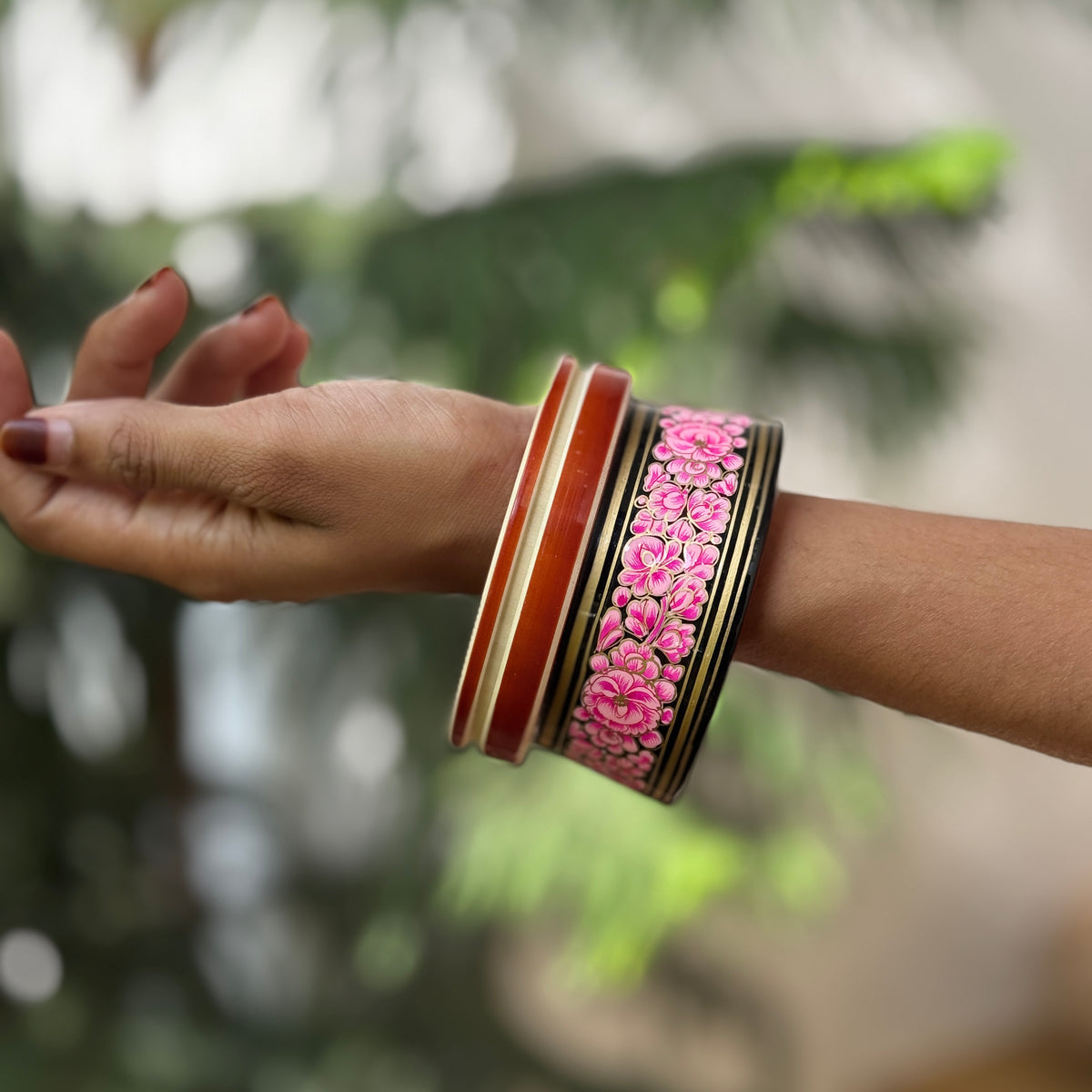MALHAR NAQQASHI RED PINK FLORAL 2.6