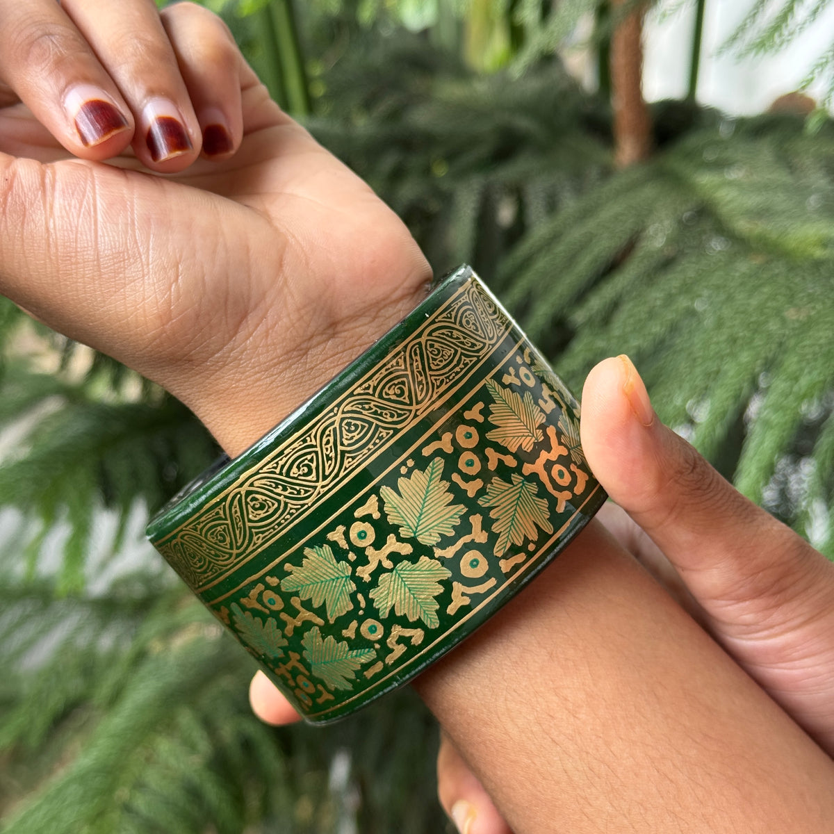 NAQQASHI DVITIYA THIN GREEN CHINAR Gold/2.4