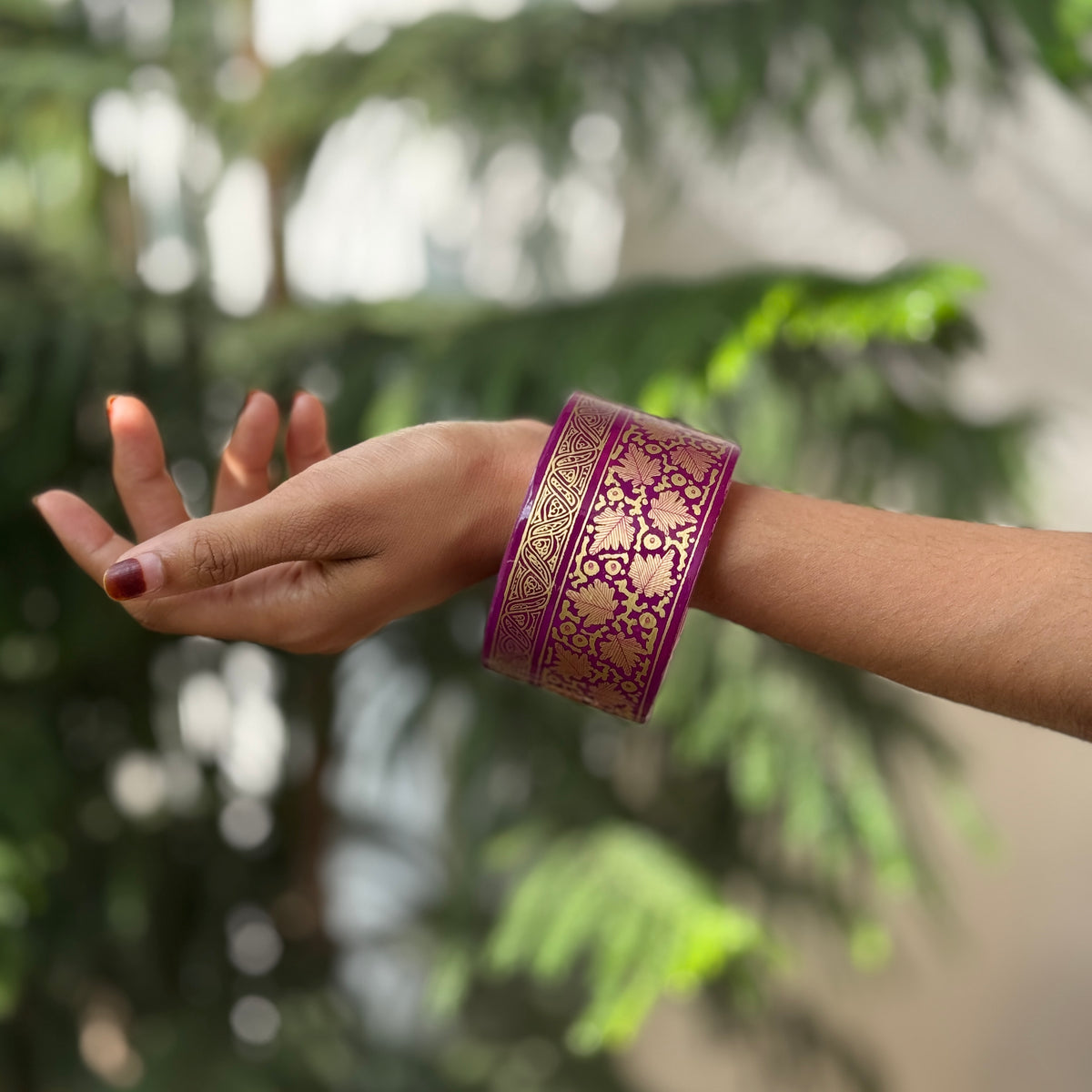 NAQQASHI DVITIYA THICK MAGENTA CHINAR GOLD /2.6
