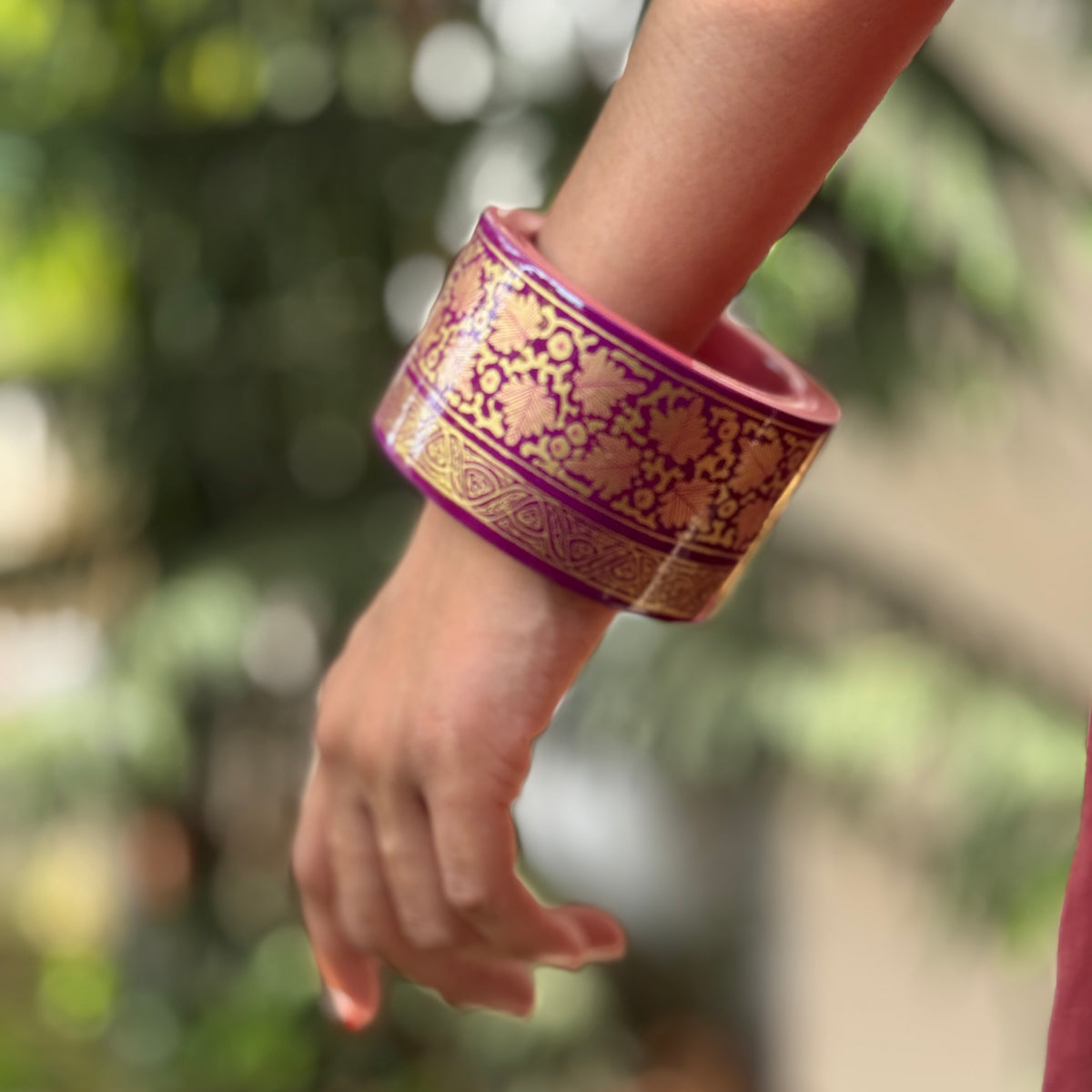 NAQQASHI DVITIYA THICK MAGENTA CHINAR GOLD /2.6