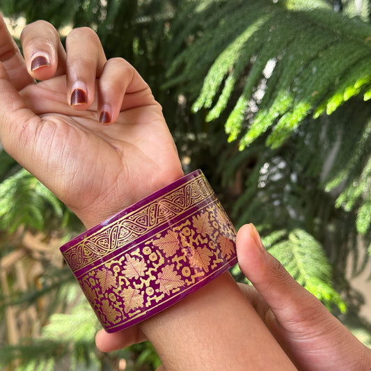 NAQQASHI DVITIYA THICK MAGENTA CHINAR GOLD /2.6