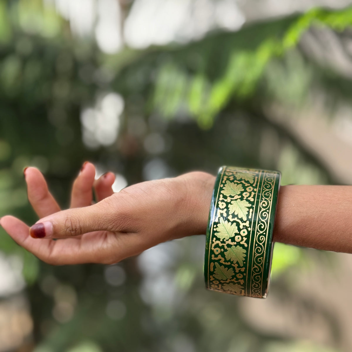 NAQQASHI DVITIYA THIN GREEN CHINAR GOLD/2.6