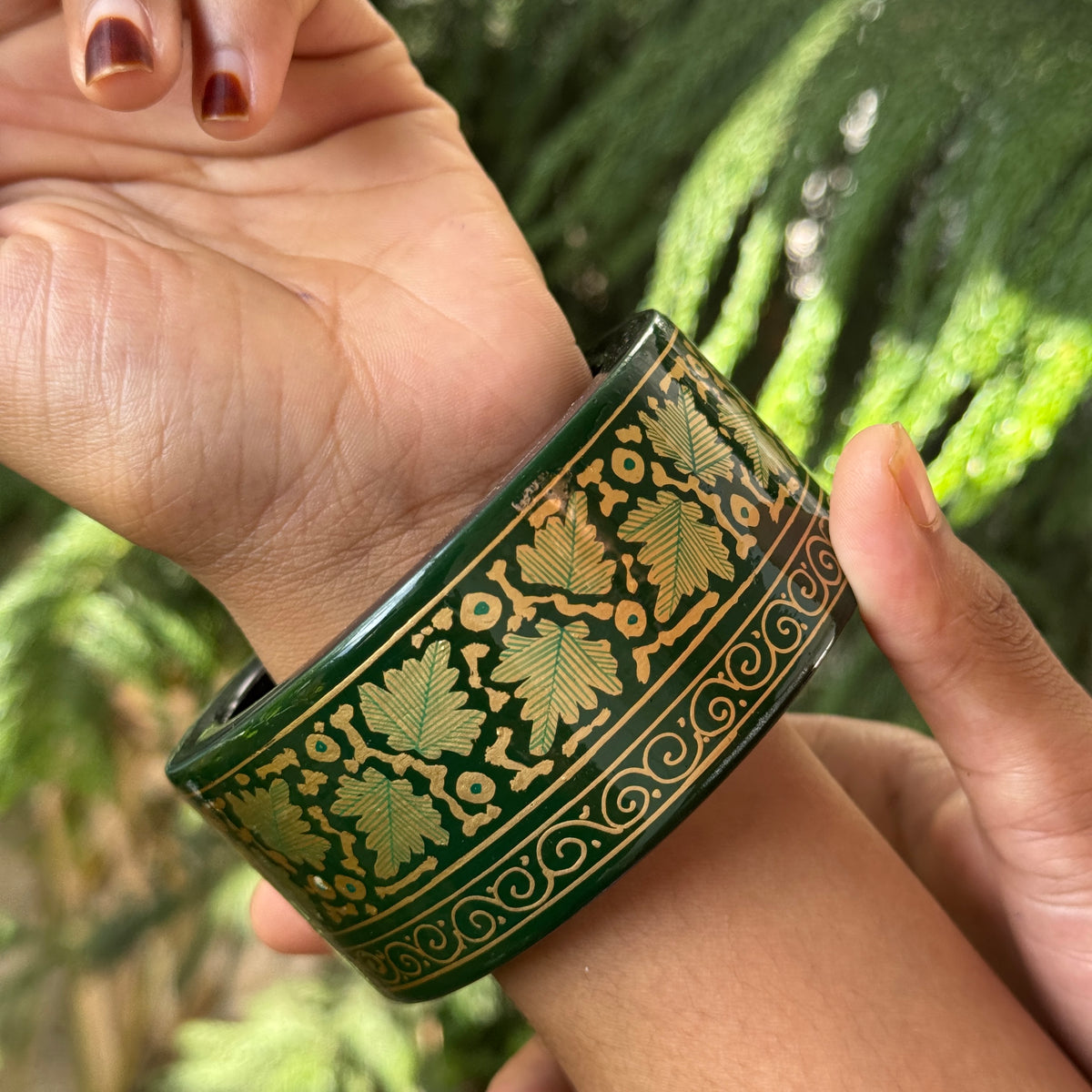 NAQQASHI DVITIYA THIN GREEN CHINAR GOLD/2.6