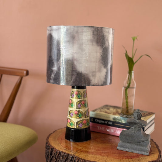 SLANT NAQQASHI BLACK ~ 10" BLACK SHIBORI SHADE