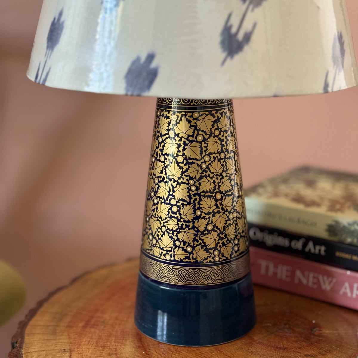 SLANT NAQQASHI BLUE CHINAR ~ 10" BLUE IKKAT SHADE (Copy)