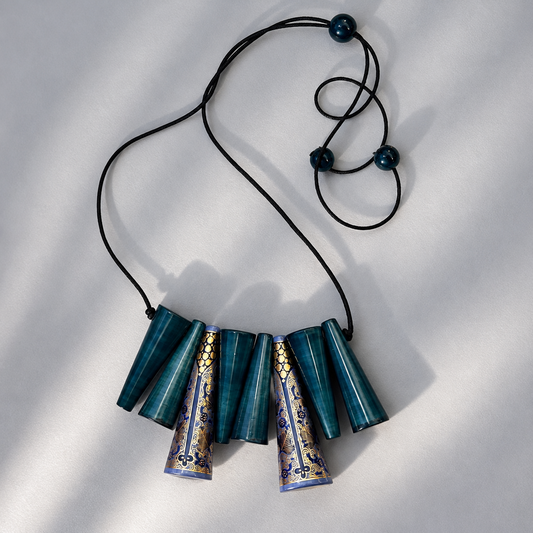 TRIKONES NAQQASHI INDIGO BLUE GOLD