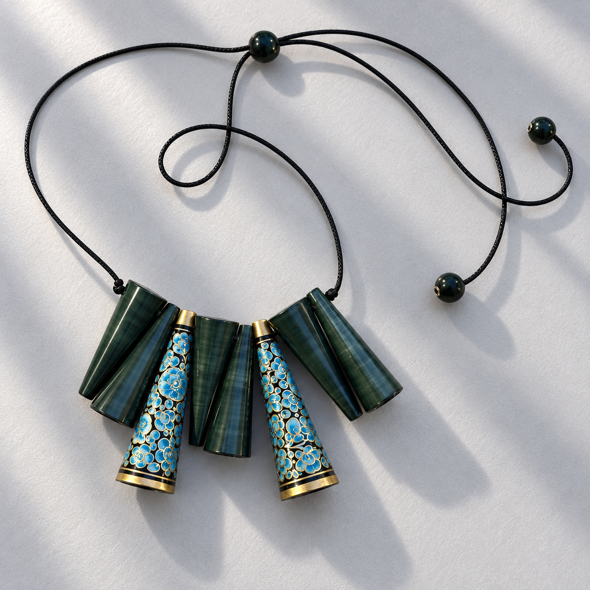 TRIKONES NAQQASHI BLUE GOLD FLORALS
