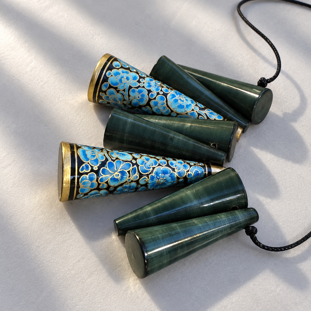 TRIKONES NAQQASHI BLUE GOLD FLORALS