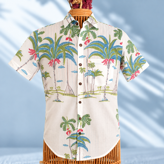 PALM TREES BLUE GREEN (Half Sleeves)