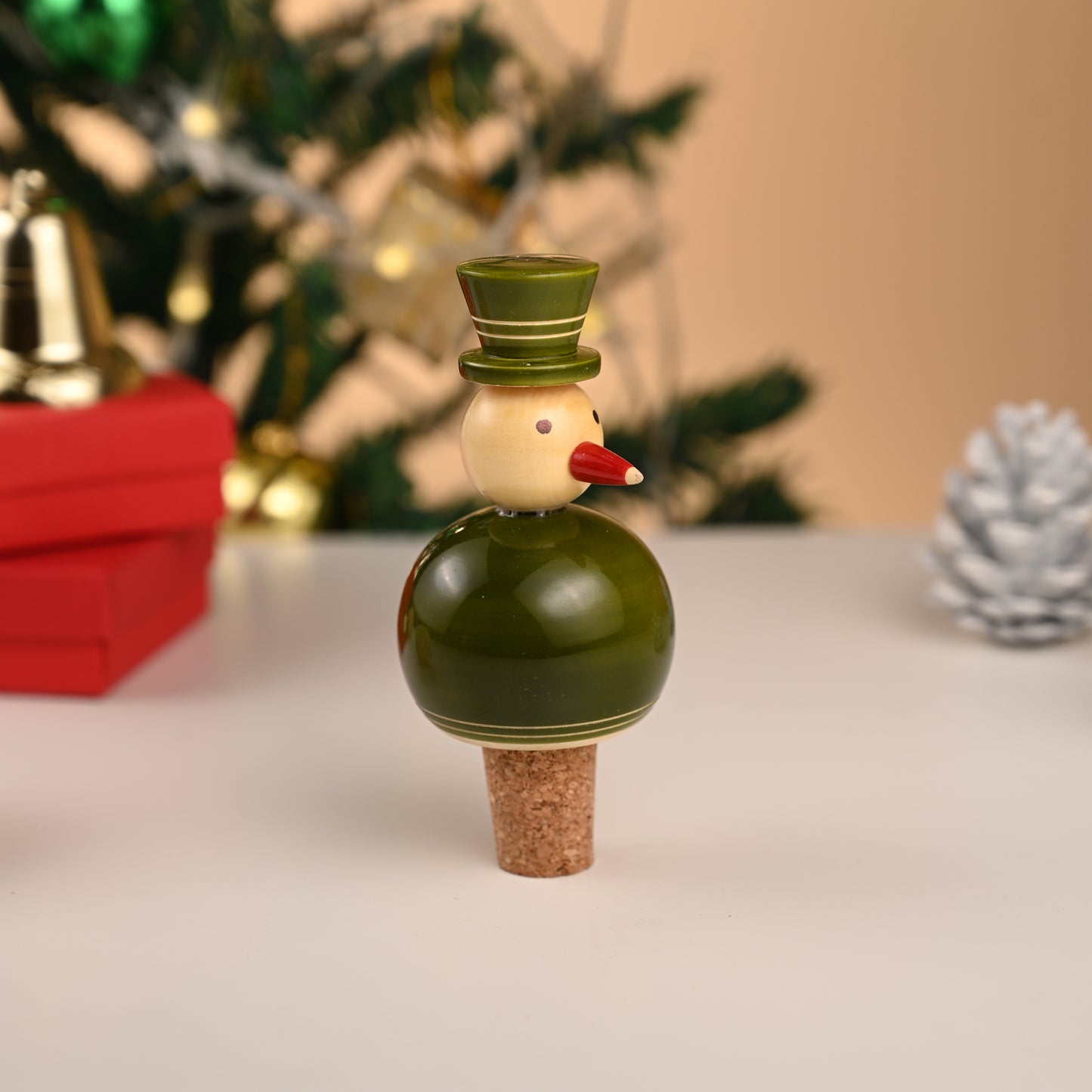 FLAKY SNOWMAN bottle stoppers (a pair)