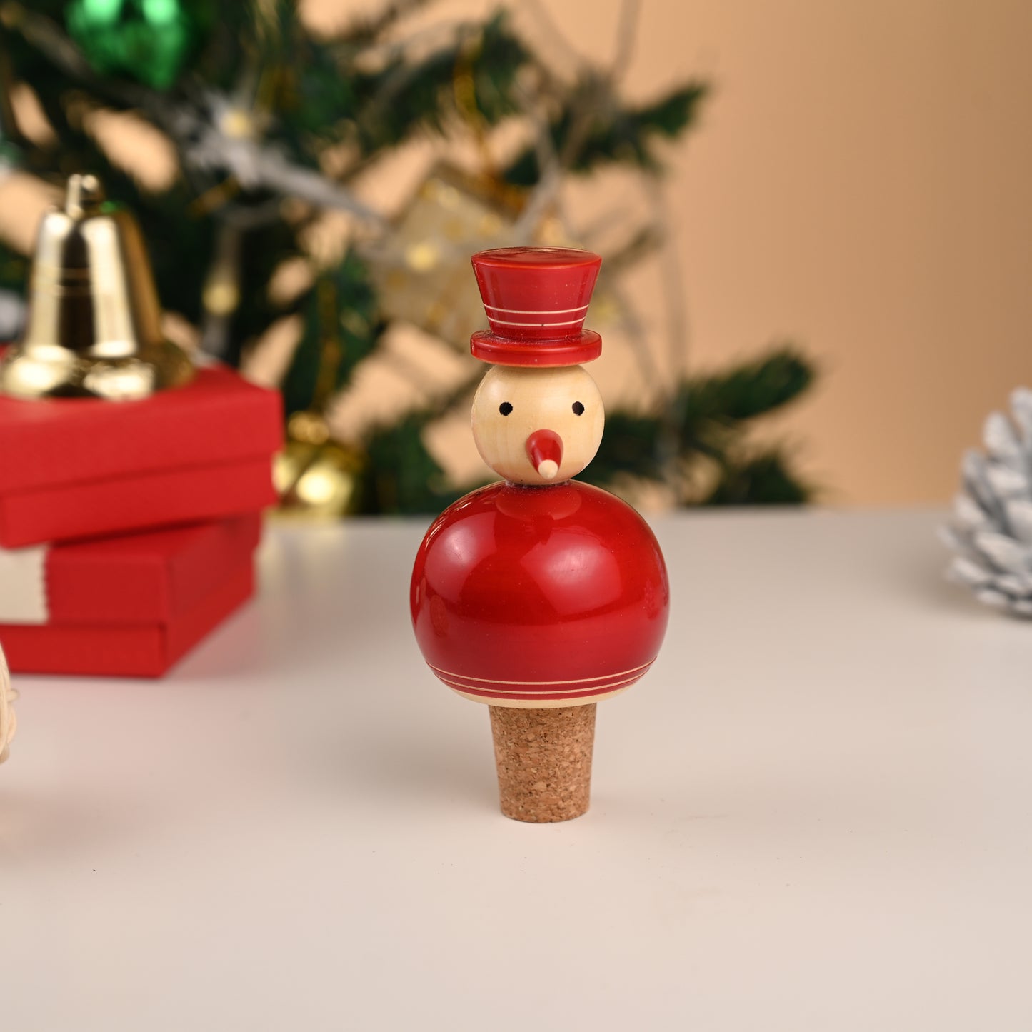 FLAKY SNOWMAN bottle stoppers (a pair)