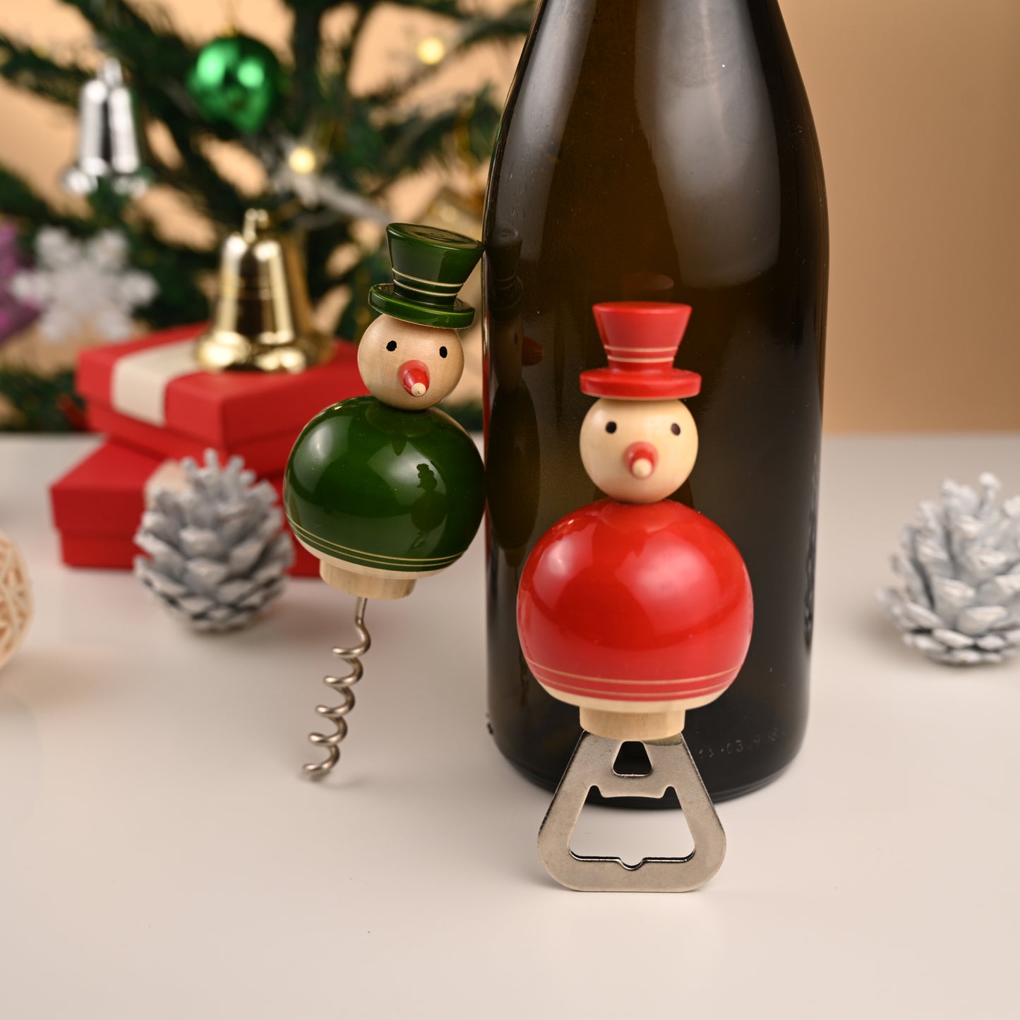 FLAKY SNOWMAN bottle-cork opener set