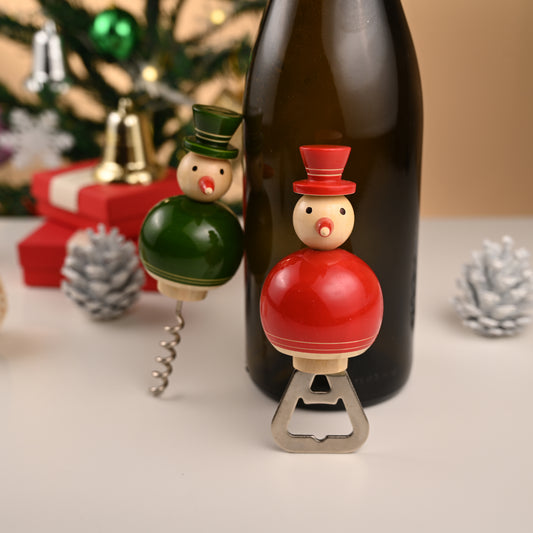 FLAKY SNOWMAN bottle-cork opener set