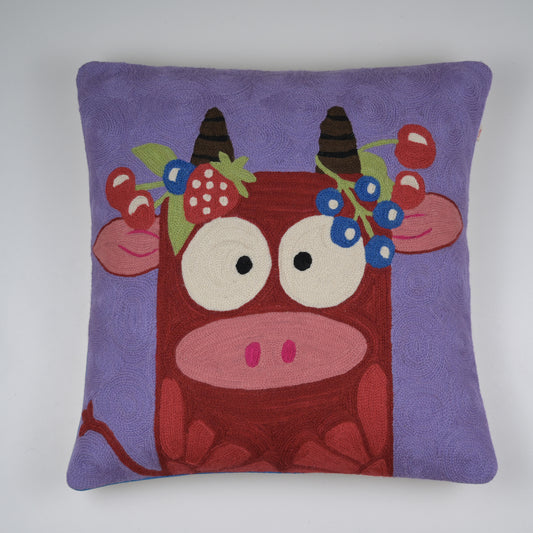 Mooberry Crewel Cushion