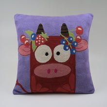 Load image into Gallery viewer, Mooberry Crewel Cushion
