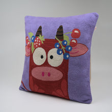 Load image into Gallery viewer, Mooberry Crewel Cushion
