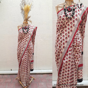 HALF-MOON Saree in Red