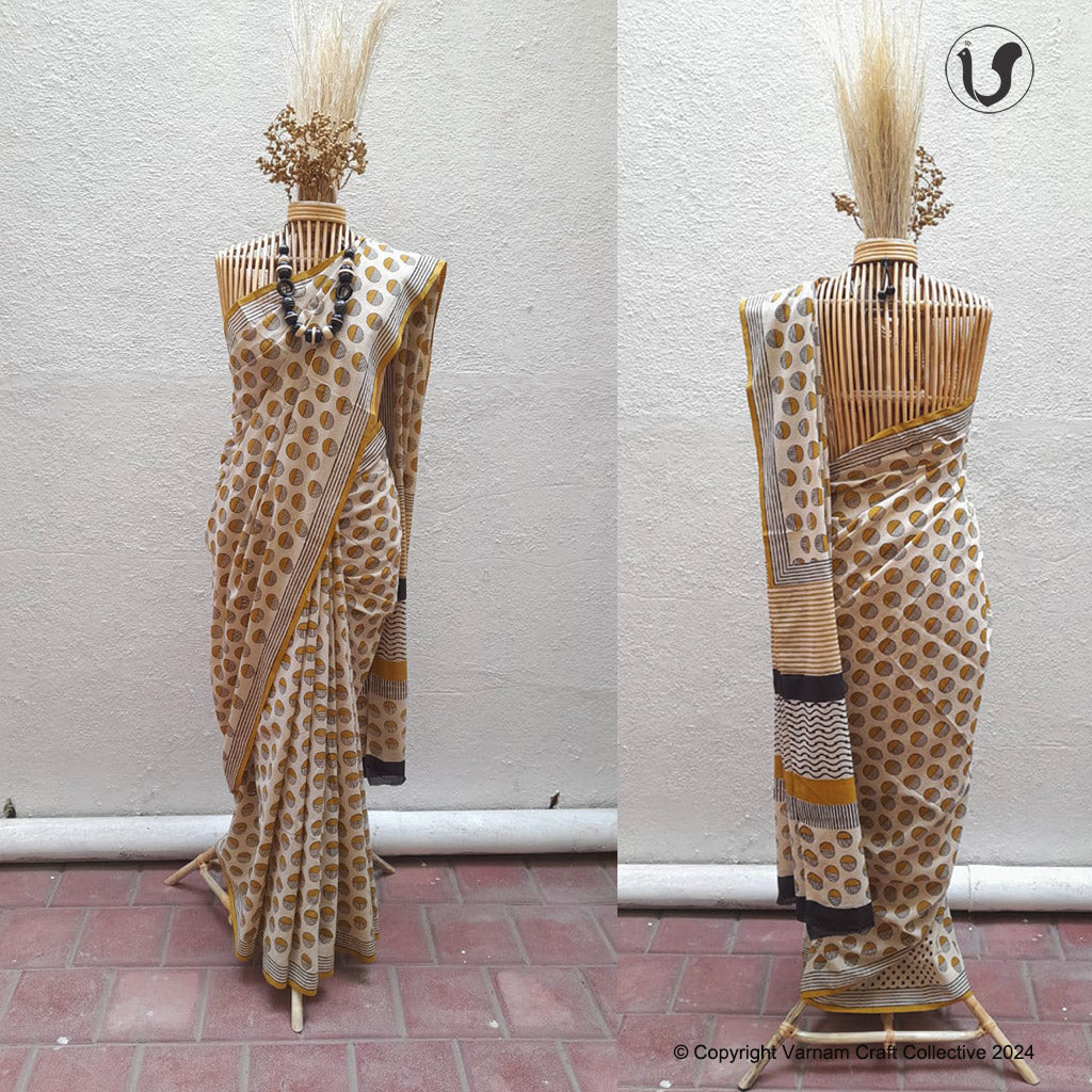 HALF-MOON Saree in Yellow
