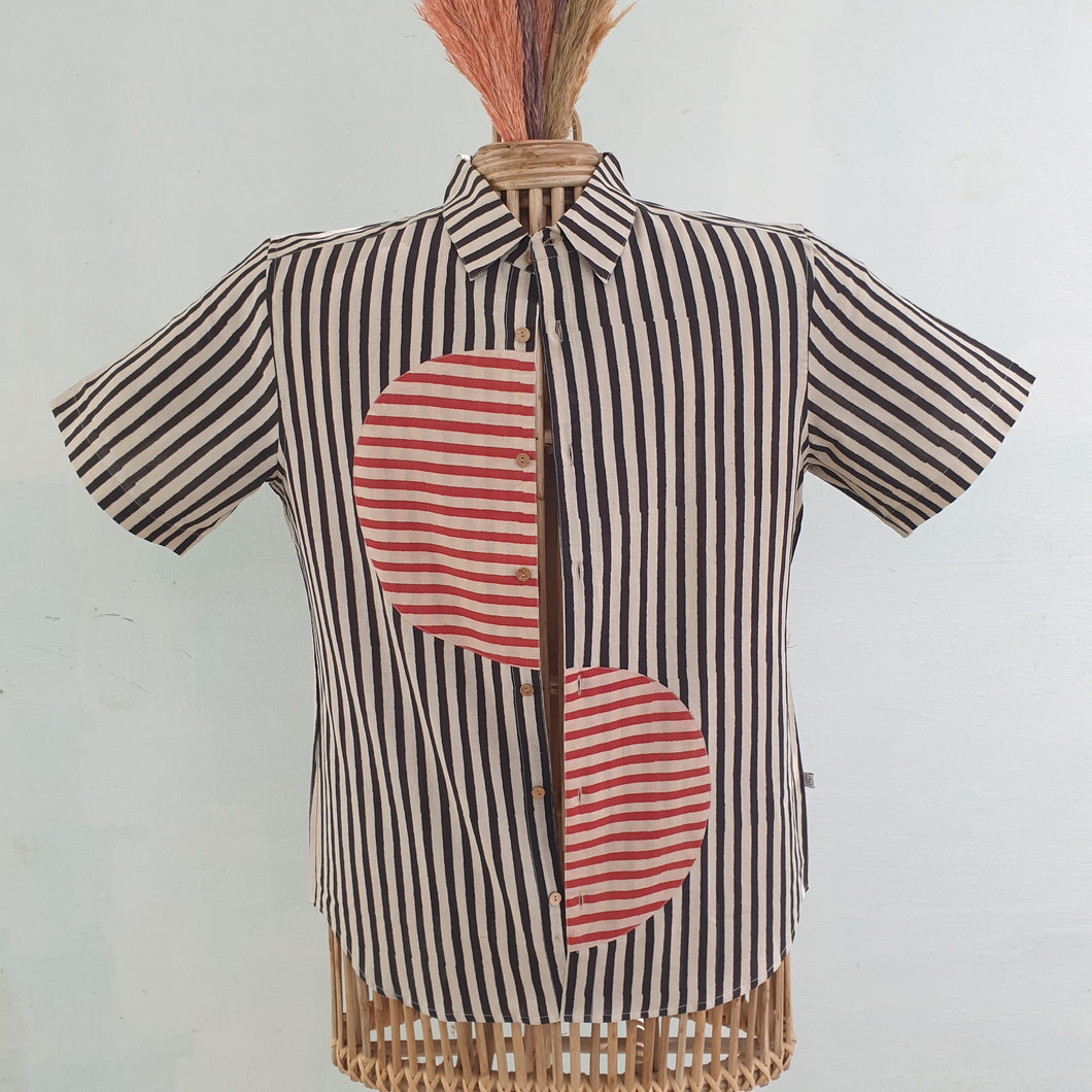 LINES IN BLACK RED  (Half Sleeves)