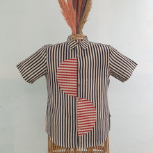 Load image into Gallery viewer, LINES IN BLACK RED  (Half Sleeves)
