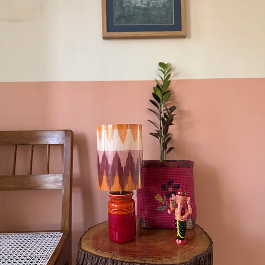 BARNI BASE RED ORANGE ~ 6X8" RED ORANGE IKAT SHADE