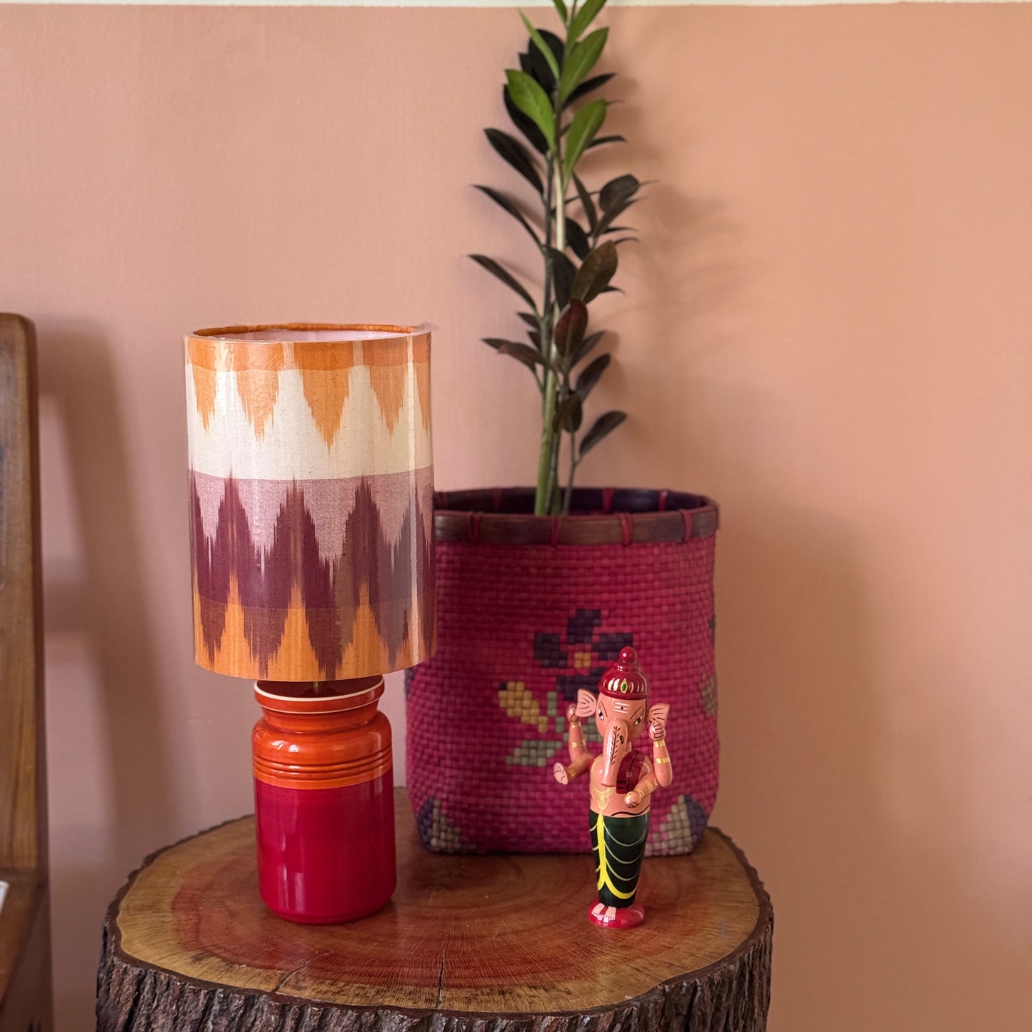 BARNI BASE RED ORANGE ~ 6X8" RED ORANGE IKAT SHADE