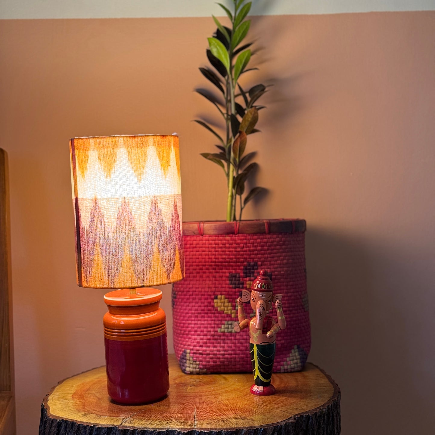 BARNI BASE RED ORANGE ~ 6X8" RED ORANGE IKAT SHADE