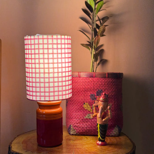 BARNI BASE RED ORANGE ~ 6X8" PINK PRINT SHADE