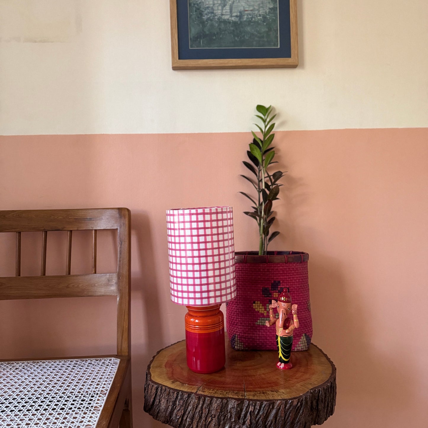 BARNI BASE RED ORANGE ~ 6X8" PINK PRINT SHADE