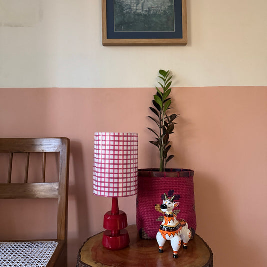 MINI TRIKONE RED ~ 6X8" BLUE STRIPES DRUM