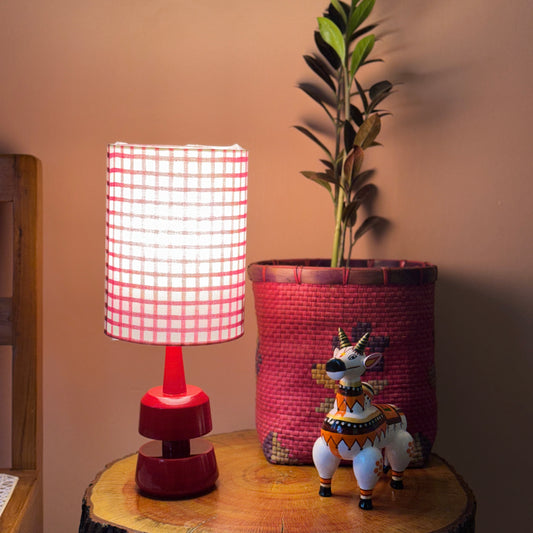 MINI TRIKONE RED ~ 6X8" BLUE STRIPES DRUM