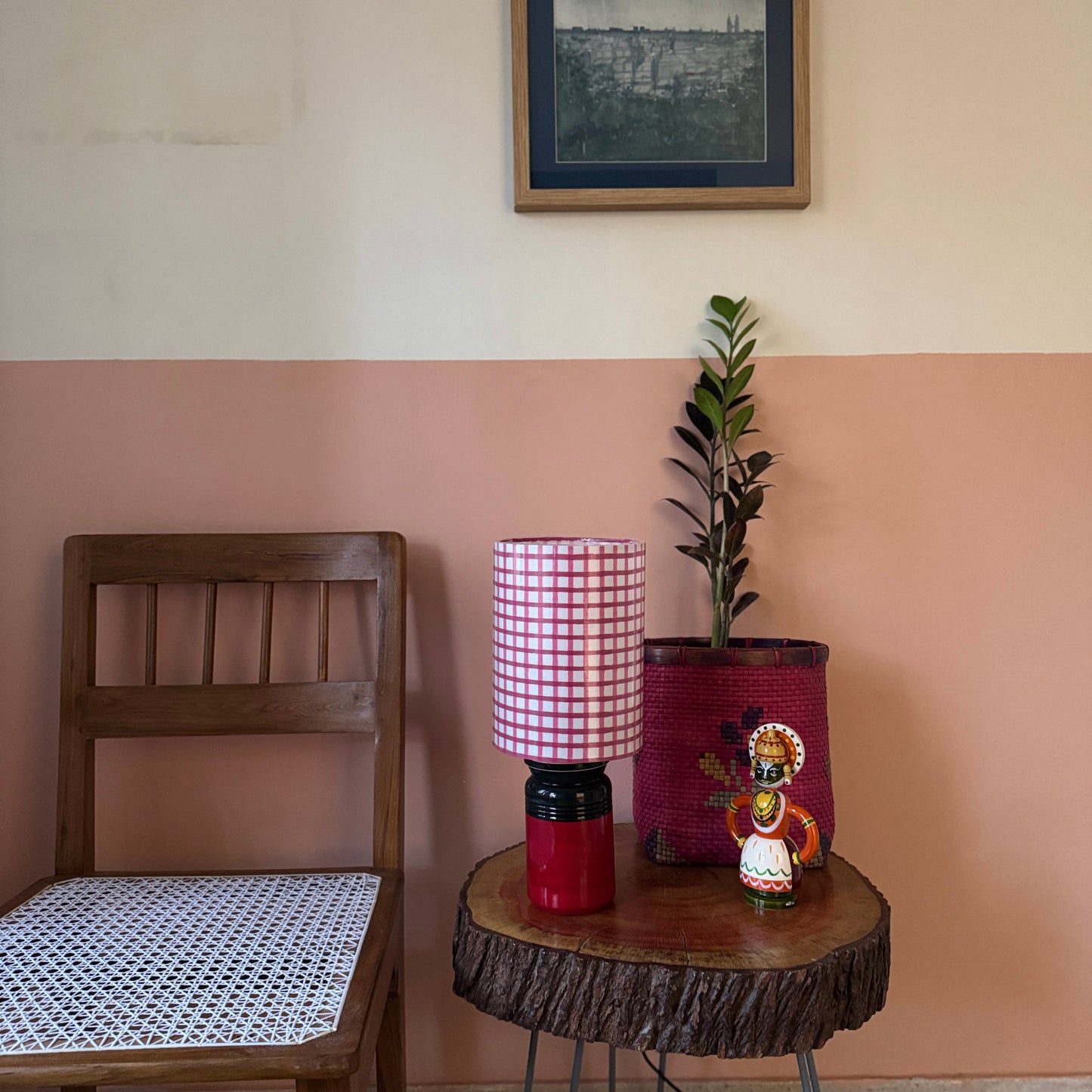 BARNI BASE RED GREEN  ~ 6X8" PINK PRINT SHADE