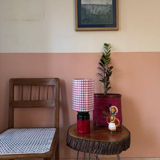 BARNI BASE RED GREEN  ~ 6X8" PINK PRINT SHADE