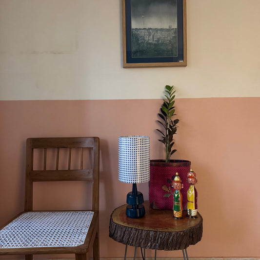 MINI TRIKONE BLUE ~ 6X8" BLUE DOTTED SHADE