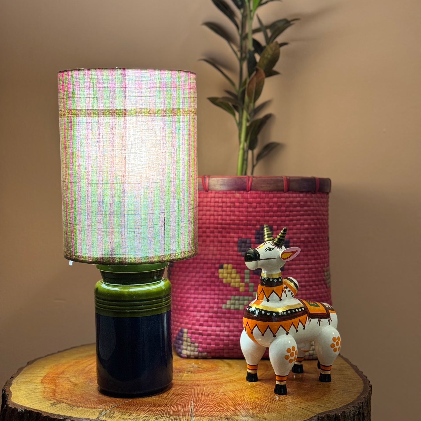 BARNI BASE BLUE GREEN ~ 6X8" GREEN CHETTINAD SHADE